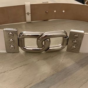 Michael Kors white leather belt size S